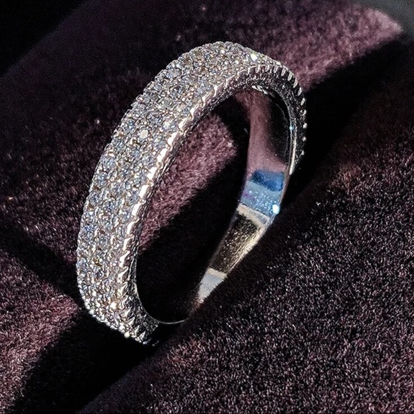 💯 NEW 925 STERLING SILVER FULL ETERNITY BAND RING, CUTE RING, SHINY RING. - Picture 3 of 5